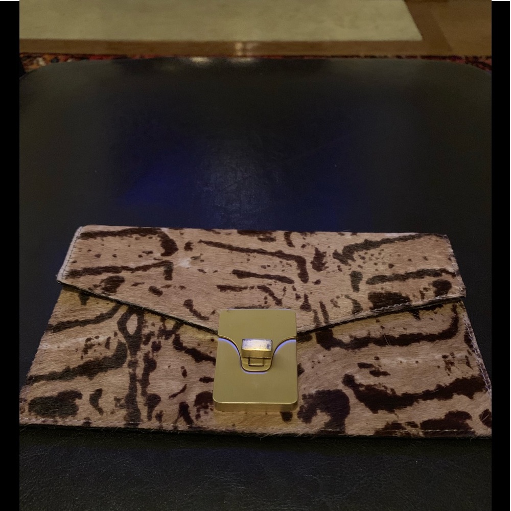 Talbots animal print clutch